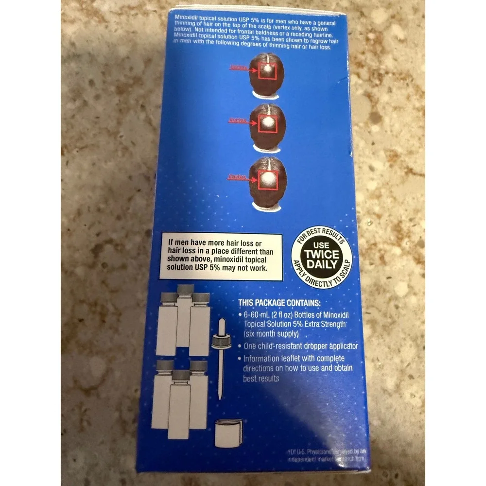 Kirkland Signature Minoxidil 5% Extra Strength Men Hair Regrowth 6 Month Supply
